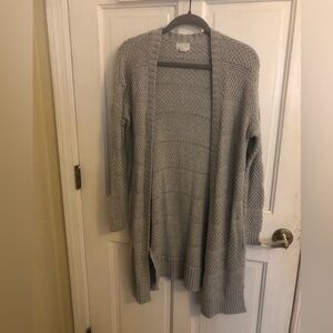 Caslon Cardigan in Gray Knit Waffle Design